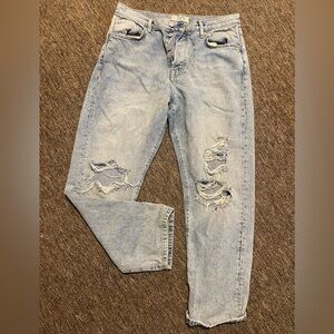 We the free high waisted Distressed Light Blue Jeans size 30 Y2K baggy